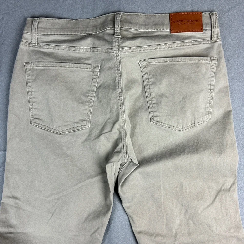 Lucky Brand Pants Mens 36x30 (36x29) Khaki Tan 221 Straight Leg Casual Trousers